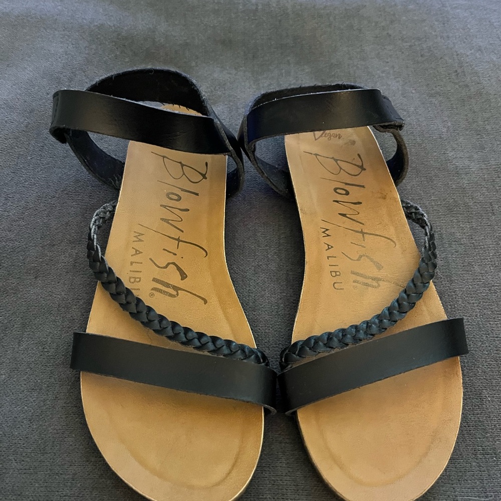Black Minimalist Sandals with Ankle Strap